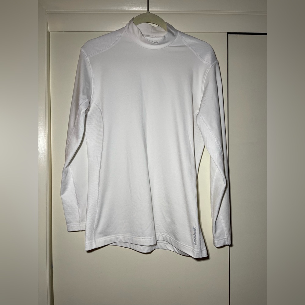 Men’s Reebok Play Warm White Long Sleeve compression mock neck size L